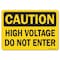 Signmission OSHA Caution, 3.5" Height, 5" Width, Decal, 3.5" H, 5" W, Landscape, High Voltage Do Not Enter OS-CS-D-35-L-19188 - alternate 1